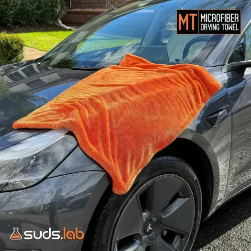 Сушильное полотенце из микрофибры Suds Lab (24 x 35 дюймов) 1100 ГСМ, автомобильное средство для чистки и уборки внешних поверхностей, безопасное для пластиковой отделки, стекла, углеродного волокна, краски - SUDSLAB (1)