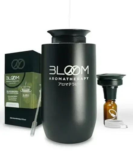 Susiz Avtomobil Difuzori Eterik Moylar Uchun - BloomMicro+ Onyx Avtomobil va Uy Difuzori - Susiz Difuzor Hidi Havoning Mashinasi - Qayta Zaryadlanadigan Avtomobil Havosi Tozalovchi Difuzor va Xushbo'ylar 300 kvadrat metrdan Ortiq - Kumush - 5