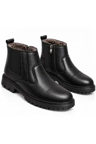 Su&soğuk Geçirmez Kürklü Garantili Unisex Kışlık Fermuarlı Bot Taban Sağlam - Siyah gomez - By Oxford (1)