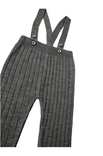 Suspender Buttoned Baby Children's Knit Tights Dungarees Fume-Fume - ASYA BEBE (1)