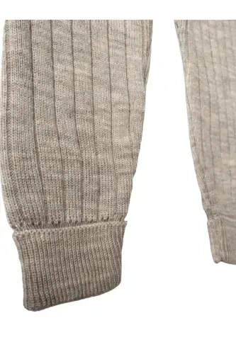 Suspender Buttoned Baby Kids Knitted Tights Dungarees Stone Color-Stone Color - 3