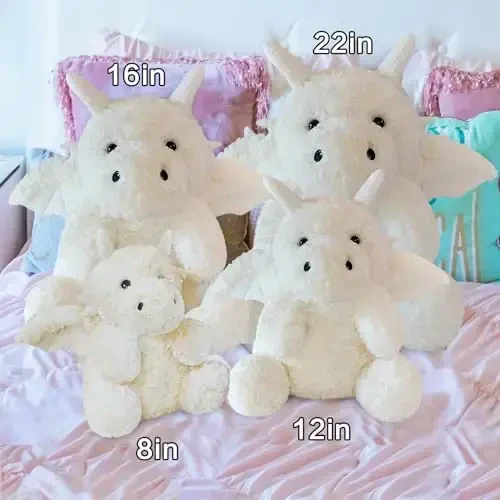 SUSULF Little Flying Dragon - Cute Stuffed Animal Plush Toy - Adorable Soft Dragons Toy Plushies and Gifts - Perfect Present for Kids (White,16.53in/42cm) - 2