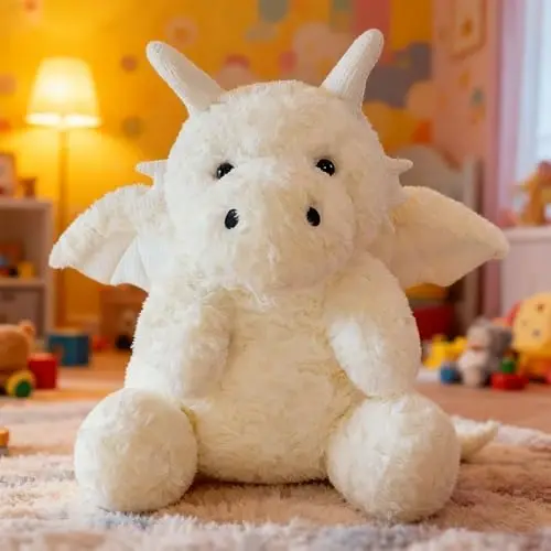 SUSULF Little Flying Dragon - Cute Stuffed Animal Plush Toy - Adorable Soft Dragons Toy Plushies and Gifts - Perfect Present for Kids (White,7.87in/20cm) - 3