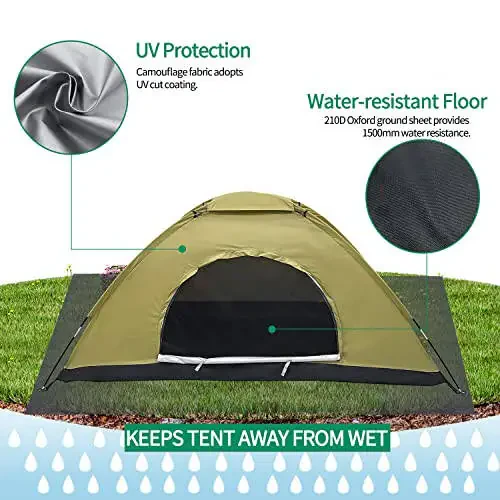 Sutekus Tent Camouflage Patterns Camping Tent Backpacking Tent for Camping Hiking 【Outdoor Equipment】 - 2