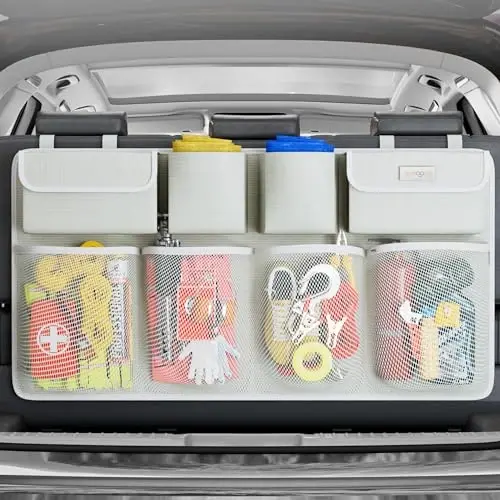 SURDOCA Car Trunk Organizer, LARGE CAPACITY Car Storage Bag with 8 Pockets, 7X Upgraded Trunk Storage Organizer for Car, SUV, Truck, MPV - SURDOCA