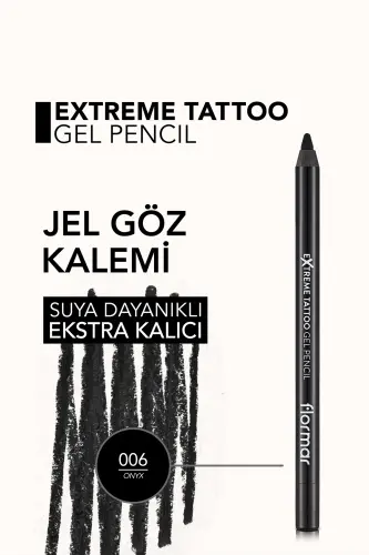 Suv o'tkazmaydigan jel ko'z qalam (QORA)-extreme Tattoo Gel Pencil-006 Onyx-8682536028882 - 6