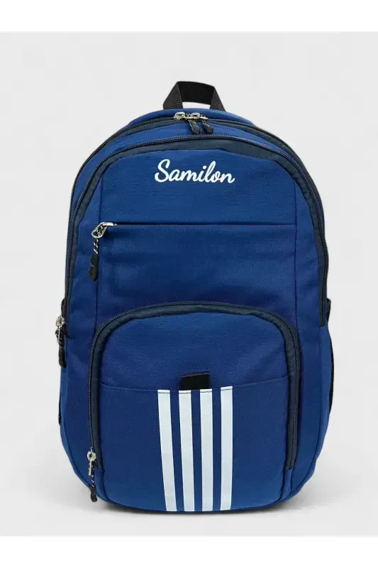 Suv o'tkazmaydigan katta o'lchamli unisex maktab ryukzaki va sayohat sumkasi - to'q ko'k2 - 1