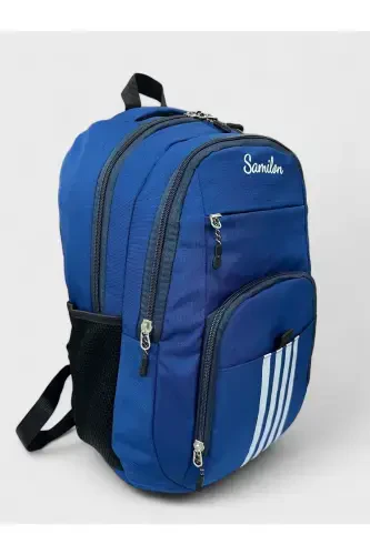 Suv o'tkazmaydigan katta o'lchamli unisex maktab ryukzaki va sayohat sumkasi - to'q ko'k2 - SAMILON (1)