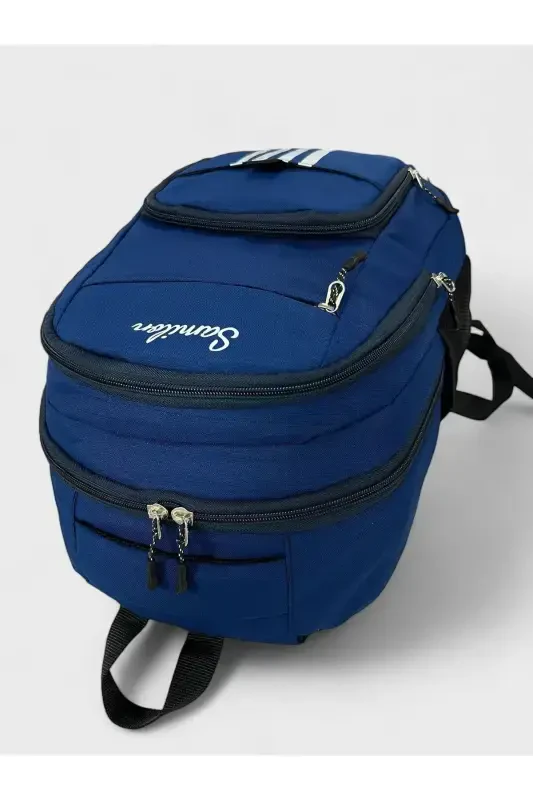 Suv o'tkazmaydigan katta o'lchamli unisex maktab ryukzaki va sayohat sumkasi - to'q ko'k2 - 3