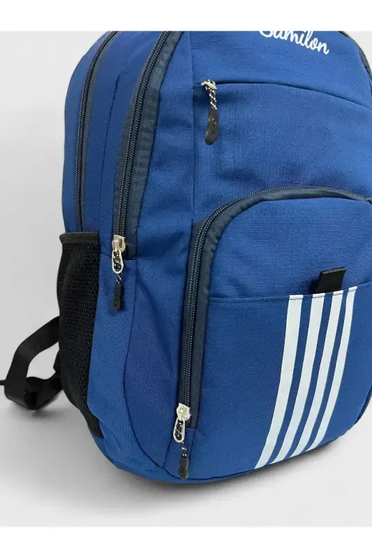 Suv o'tkazmaydigan katta o'lchamli unisex maktab ryukzaki va sayohat sumkasi - to'q ko'k2 - 4