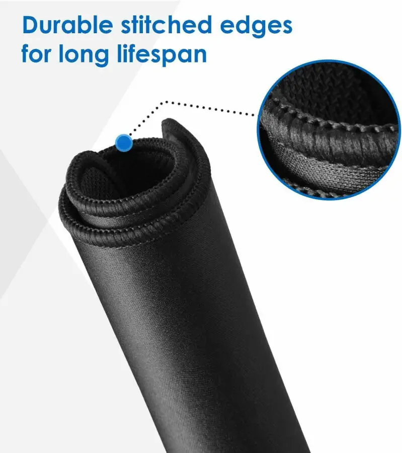 Suv o'tkazmaydigan kauchuk taglikli, qora rangli sichqoncha mat. Kompyuter, noutbuk va ofis uchun ideal. - 14