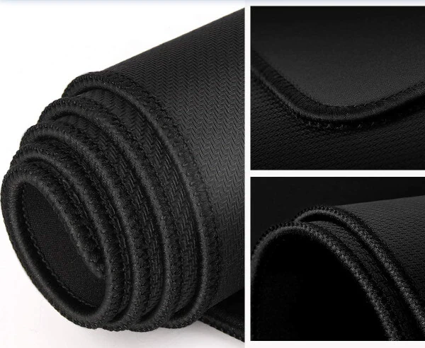 Suv o'tkazmaydigan kauchuk taglikli, qora rangli sichqoncha mat. Kompyuter, noutbuk va ofis uchun ideal. - 7