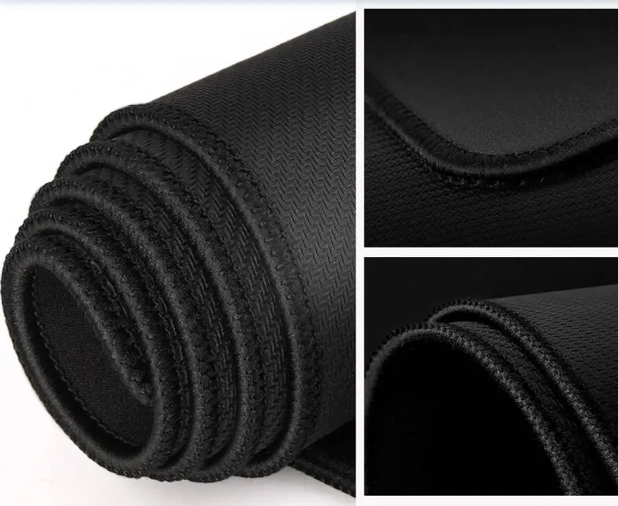 Suv o'tkazmaydigan kauchuk taglikli, qora rangli sichqoncha mat. Kompyuter, noutbuk va ofis uchun ideal. - 7