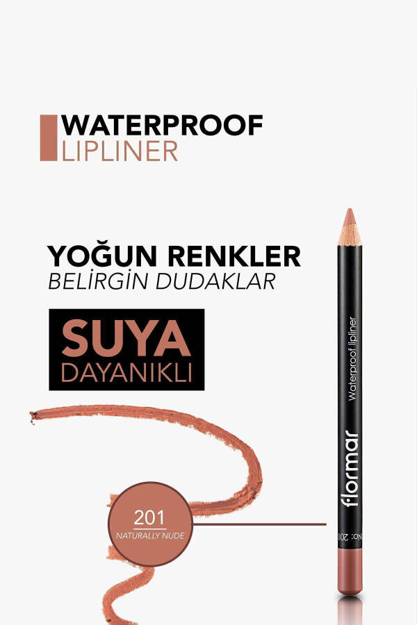 Suv o'tkazmaydigan Labial Qalam - Waterproof Lipliner (Nude) - 201 NTRLLY NUDE - 8690604111015 - 18