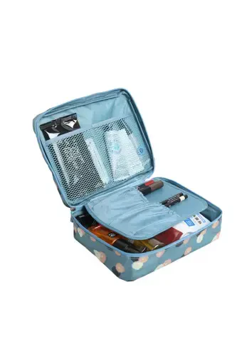 Suv o'tkazmaydigan organizer kosmetik makiyaj sumkasi yalpiz-yalpiz - 1