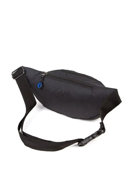 Suv o'tkazmaydigan quloqchinli USB chiqishli unisex qora ko'krak oshi, bel, yelka va sport sumkasi - ko'k qora - 7
