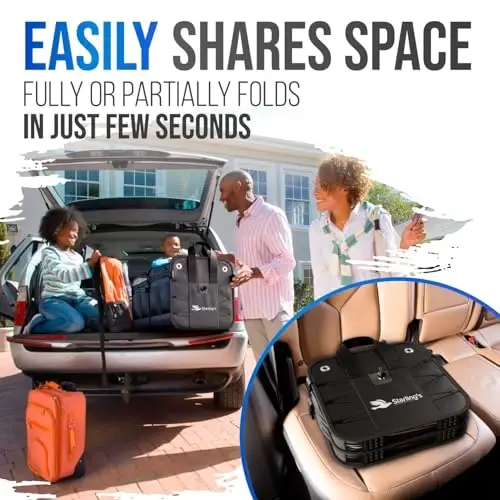 Car Trunk Organizer – Large Collapsible Storage Box with Adjustable Compartments – Heavy-Duty Cargo Organizer for SUV, Truck & Car – Non-Slip Waterproof Trunk Storage Bin for Groceries & Tools - 4