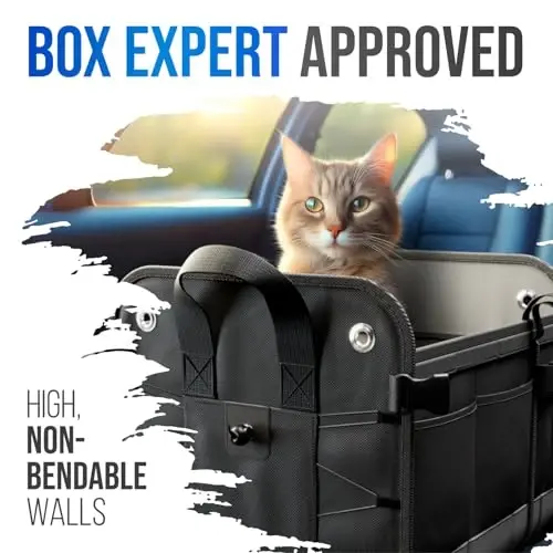 Car Trunk Organizer – Large Collapsible Storage Box with Adjustable Compartments – Heavy-Duty Cargo Organizer for SUV, Truck & Car – Non-Slip Waterproof Trunk Storage Bin for Groceries & Tools - 6