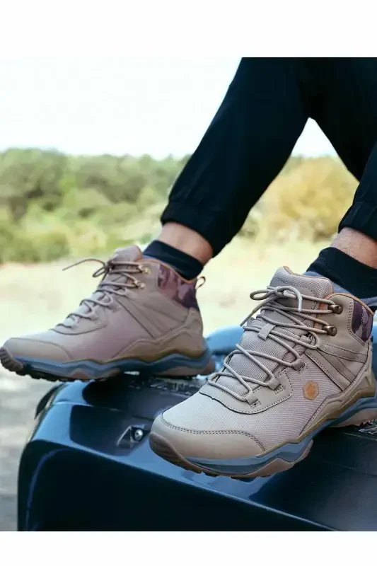 Suv va sovuqqa chidamli qishki bog'ichli bot mustahkam taglik outdoor bot erkaklar bot etik LM-Qum/Qum - 3