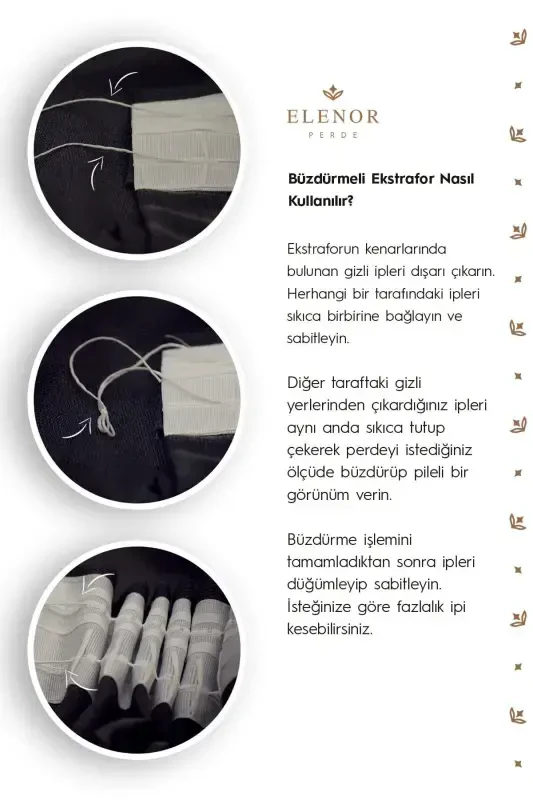 Suv Yashili Dazmol Talab Qilmaydigan Tekis Tül Parda Turner - Plisiz - Büzdürmeli Ekstrafor-Yashil - 5