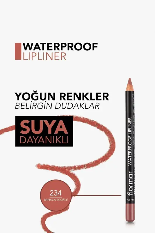 Suvga chidamli lab qalami (QAHVA) - Waterproof Lipliner - 234 Vanilla Sff - 8690604567478-234 VANILLA SOUFLE - 6