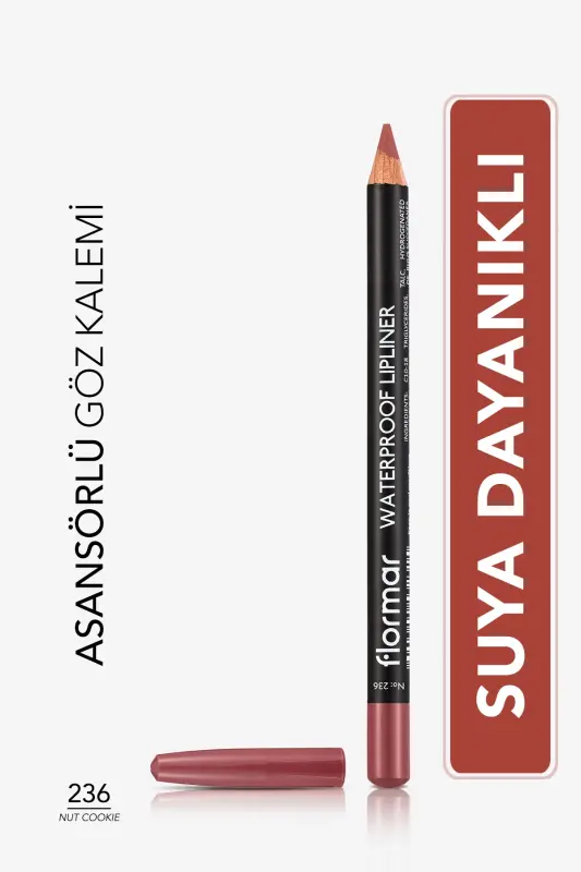 Suvga chidamli lab qalami (QAHVA) - Waterproof Lipliner - 236 Nut Cookie - 8690604567492-236 NUT COOKIE - 1