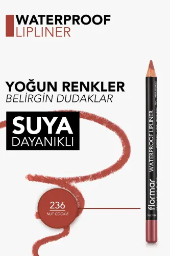Suvga chidamli lab qalami (QAHVA) - Waterproof Lipliner - 236 Nut Cookie - 8690604567492-236 NUT COOKIE - 6