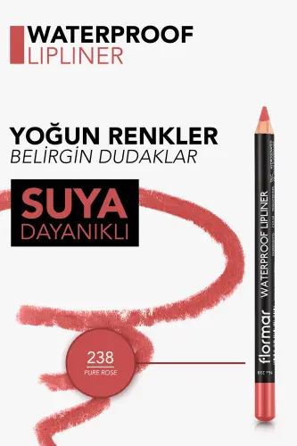 Suvga chidamli lab qalami - Waterproof Lipliner 238 Pure Rose 8690604567515-238 PURE ROSE - 6