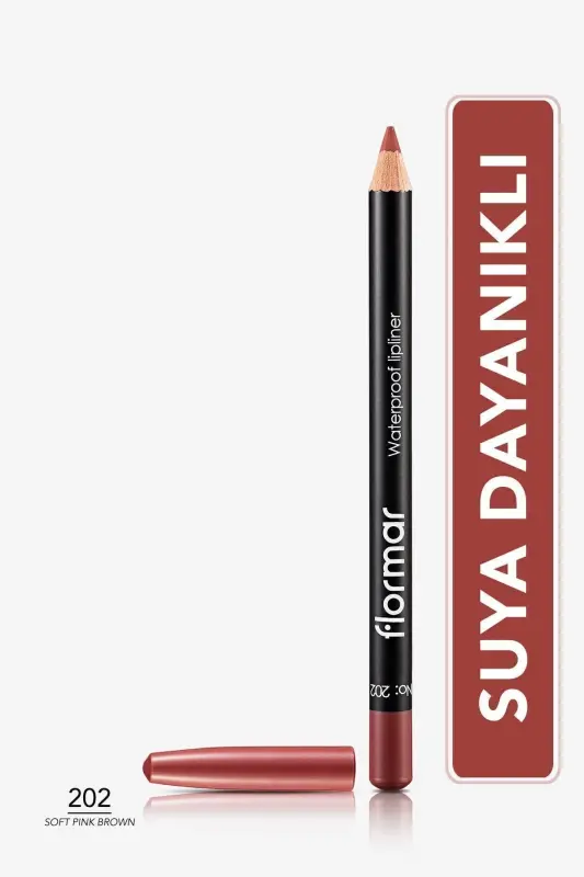 Suya Dayanıklı Dudak Kalemi (BORDO) - Waterproof Lipliner - 202 Soft Pink Brown - 8690604111022-202 SOFT PINK BROWN - 1