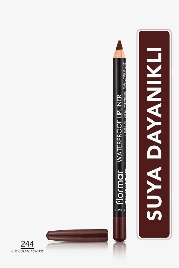 Suya Dayanıklı Dudak Kalemi (KAHVE) - Waterproof Lipliner - 244 Chocolate Fondue - 8690604567591 - 244 CHOCOLATE FONDUE - 19