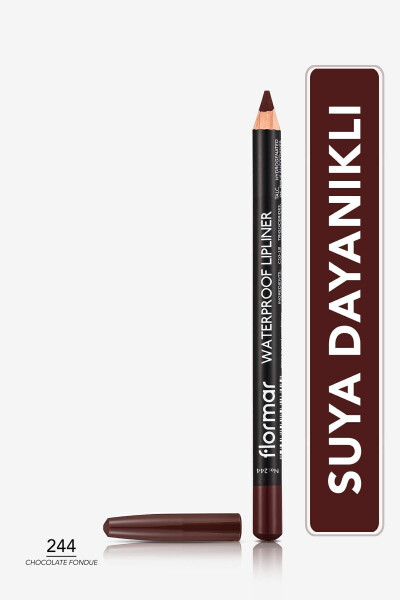 Suya Dayanıklı Dudak Kalemi (KAHVE) - Waterproof Lipliner - 244 Chocolate Fondue - 8690604567591 - 244 CHOCOLATE FONDUE - 13