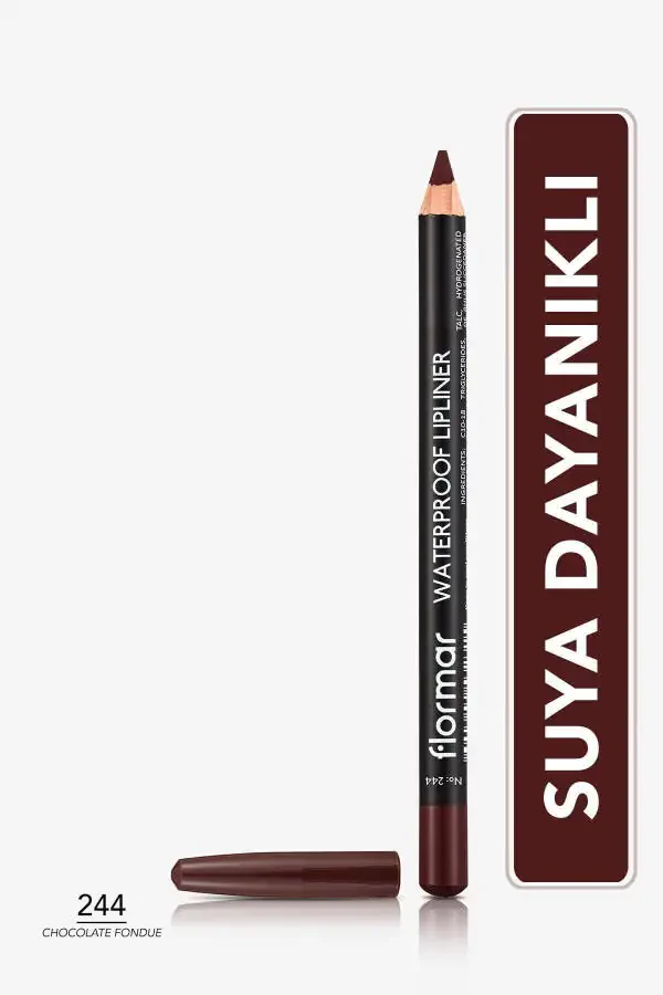 Suya Dayanıklı Dudak Kalemi (KAHVE) - Waterproof Lipliner - 244 Chocolate Fondue - 8690604567591-244 CHOCOLATE FONDUE - 19