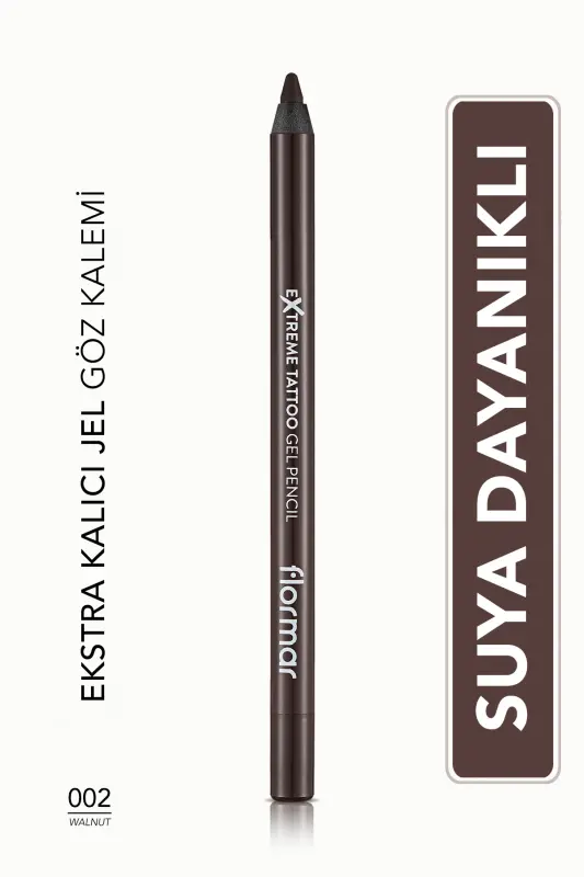 Suya Dayanıklı Jel Göz Kalemi (KOYU KAHVE) - Extreme Tattoo Gel Pencil - 002 Walnut - 8682536028844 - 002 WALNUT - 1
