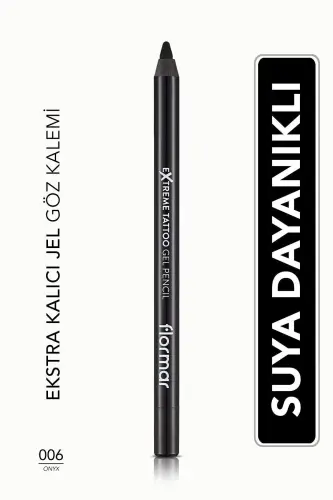 Suya Dayanıklı Jel Göz Kalemi (SİYAH)-extreme Tattoo Gel Pencil-006 Onyx-8682536028882 - 006 ONYX 