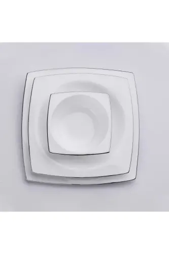 Suyak Kollektsiyasi 60 Donali Kvadrat Ovqat To'plami Platina - 3