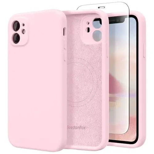 SuydanBox Magnetic for iPhone 11 Phone Case Silicone, Compatible with MagSafe, [Full Camera Protection][Screen Protector] Slim Shockproof Protective Case for iPhone 11 6.1