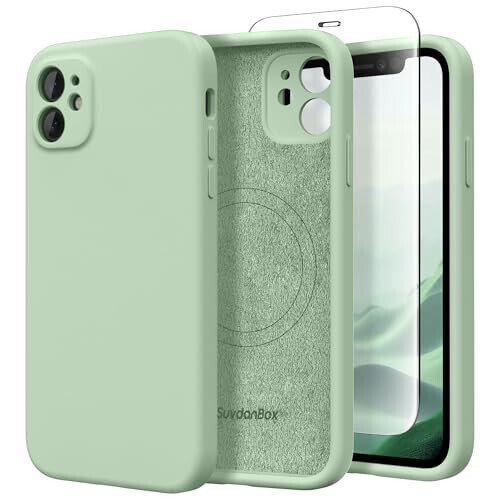 SuydanBox Magnetic for iPhone 11 Phone Case Silicone, Compatible with MagSafe, [Full Camera Protection][Screen Protector] Slim Shockproof Protective Case for iPhone 11 6.1