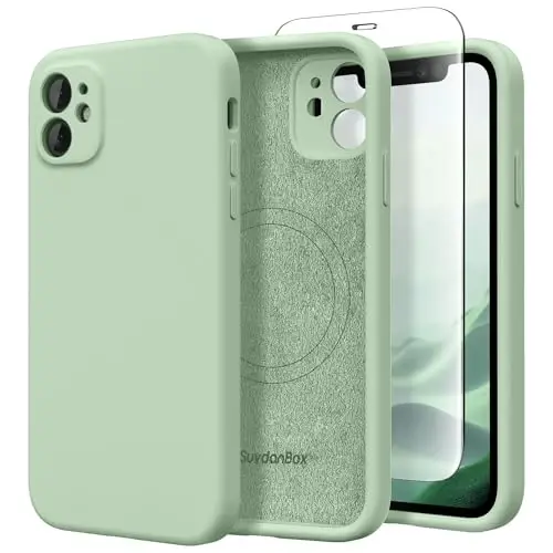 SuydanBox Magnetic for iPhone 11 Phone Case Silicone, Compatible with MagSafe, [Full Camera Protection][Screen Protector] Slim Shockproof Protective Case for iPhone 11 6.1