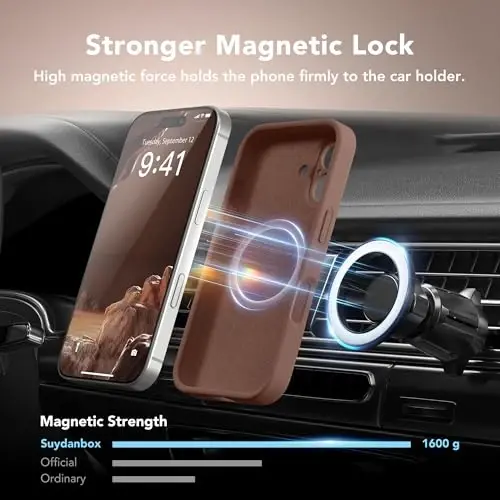 SuydanBox iPhone 16 Plus için Manyetik Kılıf, MagSafe Uyumlu, [Tam Kamera Koruması][Ekran Koruyucu] Silikon Darbeye Dayanıklı Koruyucu Telefon Kılıfı, iPhone 16 Plus 6.7