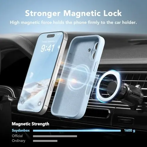 SuydanBox Magnetic for iPhone 16 Plus Case, Compatible with MagSafe, [Full Camera Protection][Screen Protector] Silicone Shockproof Protective Phone Case for iPhone 16 Plus 6.7