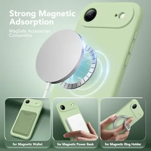 SuydanBox Magnetic для iPhone Air Case, совместимый с MagSafe, [Полная защита камеры][Защитное стекло] Силиконовый противоударный защитный чехол для телефона для iPhone 17 Air 6.5
