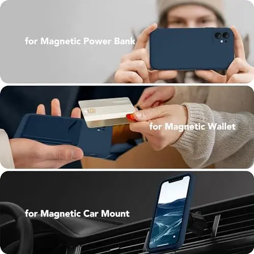 SuydanBox Magnetic for iPhone 11 Phone Case Silicone, Compatible with MagSafe, [Full Camera Protection][Screen Protector] Slim Shockproof Protective Case for iPhone 11 6.1