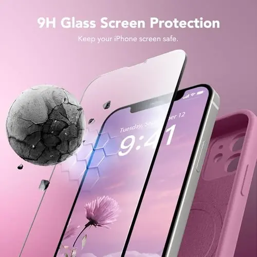 SuydanBox Magnetic for iPhone 12 Case, Compatible with MagSafe, [Full Camera Protection] [Screen Protector] Silicone Shockproof Protective Phone Case for iPhone 12 6.1