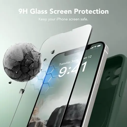 SuydanBox Magnetic for iPhone 12 Case, Compatible with MagSafe, [Full Camera Protection][Screen Protector] Silicone Shockproof Protective Phone Case for iPhone 12 6.1