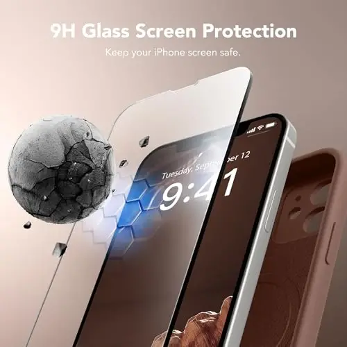 SuydanBox Magnetic for iPhone 12 Case, Compatible with MagSafe, [Full Camera Protection][Screen Protector] Silicone Shockproof Protective Phone Case for iPhone 12 6.1