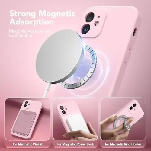 SuydanBox Magnetic for iPhone 12 Case, Compatible with MagSafe, [Full Camera Protection][Screen Protector] Silicone Shockproof Protective Phone Case for iPhone 12 6.1