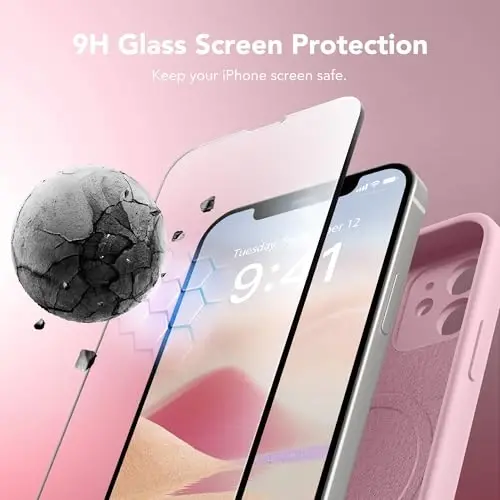 SuydanBox Magnetic for iPhone 12 Case, Compatible with MagSafe, [Full Camera Protection][Screen Protector] Silicone Shockproof Protective Phone Case for iPhone 12 6.1
