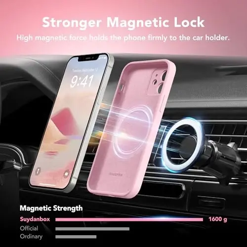 SuydanBox Magnetic for iPhone 12 Case, Compatible with MagSafe, [Full Camera Protection][Screen Protector] Silicone Shockproof Protective Phone Case for iPhone 12 6.1