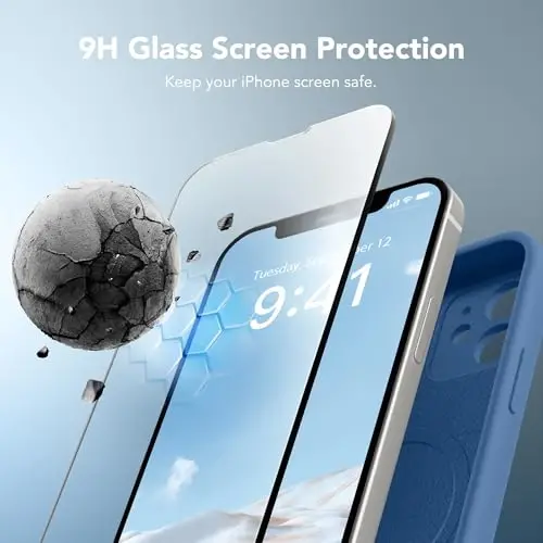 SuydanBox Magnetic for iPhone 12 Case, Compatible with MagSafe, [Full Camera Protection][Screen Protector] Silicone Shockproof Protective Phone Case for iPhone 12 6.1