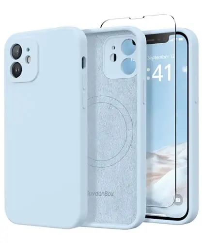 SuydanBox Magnetic for iPhone 12 Case, Compatible with MagSafe, [Full Camera Protection][Screen Protector] Silicone Shockproof Protective Phone Case for iPhone 12 6.1